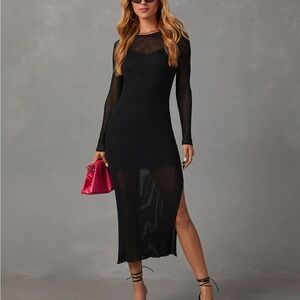 Vici Elegant Black Long Sleeve Dress